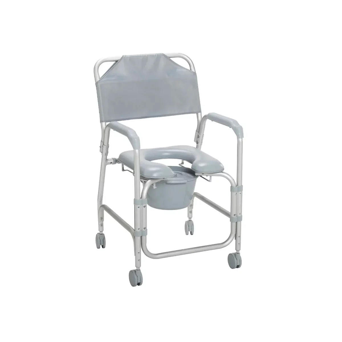Aluminum Shower Chair and Commode with Casters - Image 1