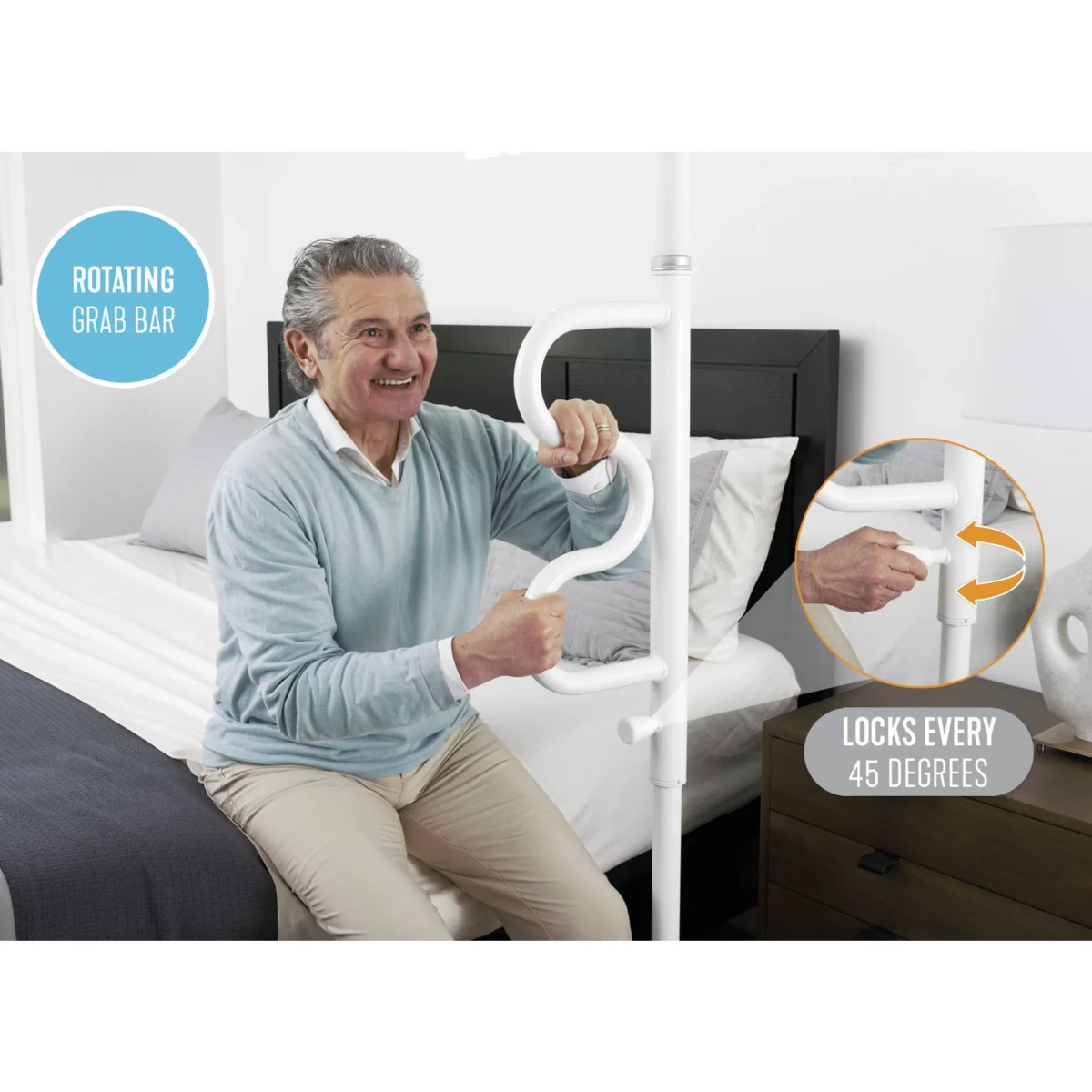 Stander Wonder Pole with Curve Grab Bar - Image 3